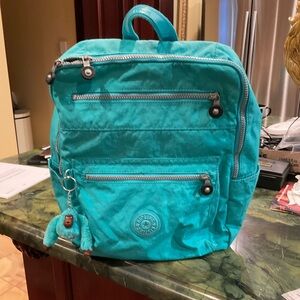 Kipling Caity Medium 15” Backpack Turquoise NWOT